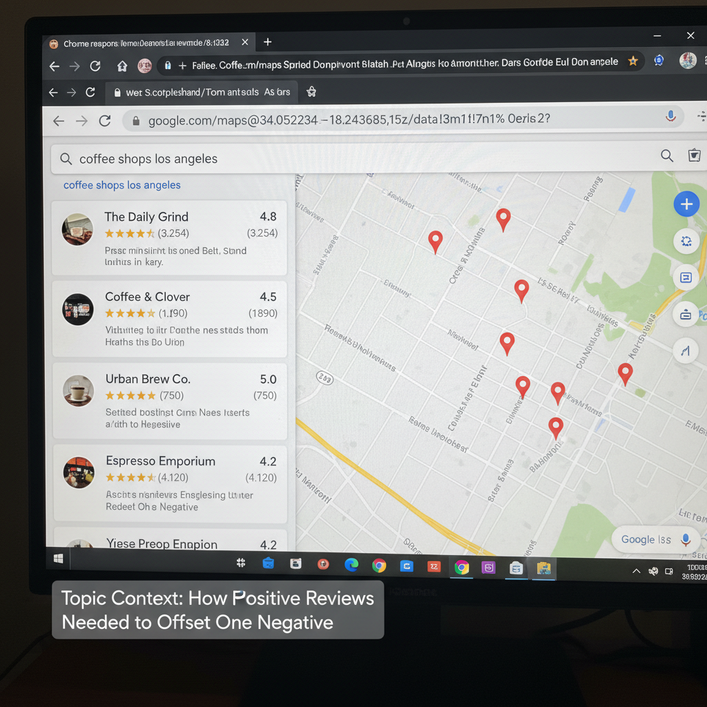 Google Maps search results showing local business ratings - How Many Positive Reviews Needed to Offset One Negative