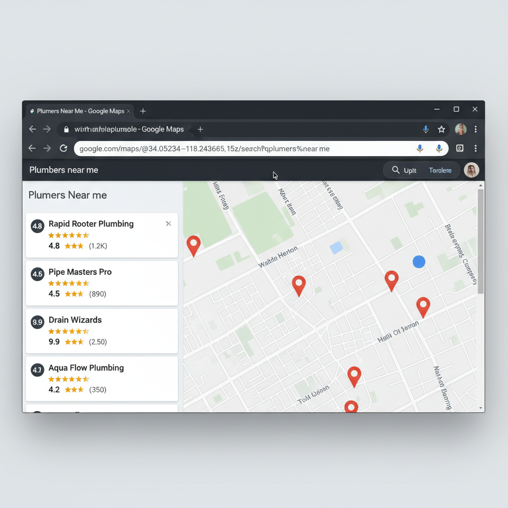 Google Maps search results showing local business ratings - Google Business Profile Optimization for Better Reviews