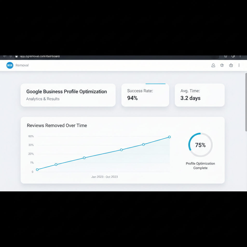 Dashboard showing review removal results and success metrics - Google Business Profile Optimization for Better Reviews