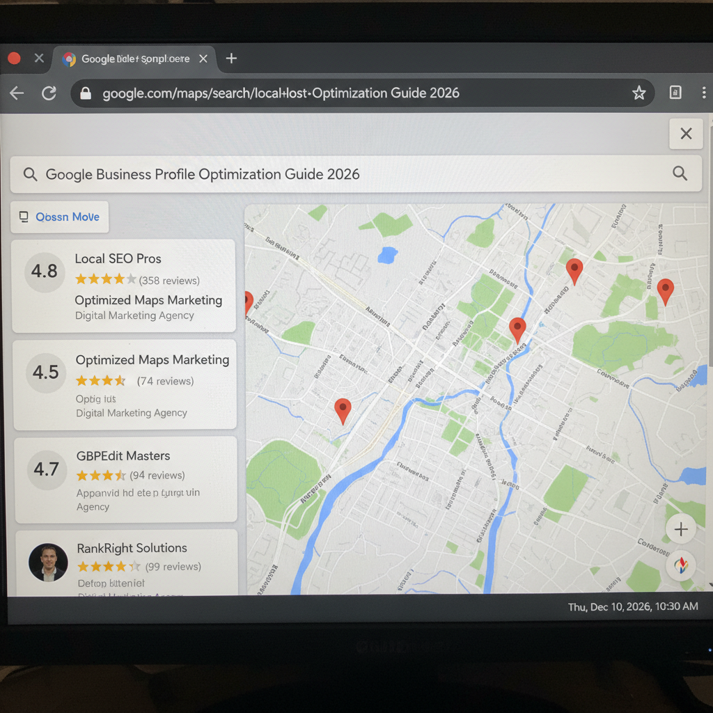Google Maps search results showing local business ratings - Google Business Profile Optimization Guide 2026