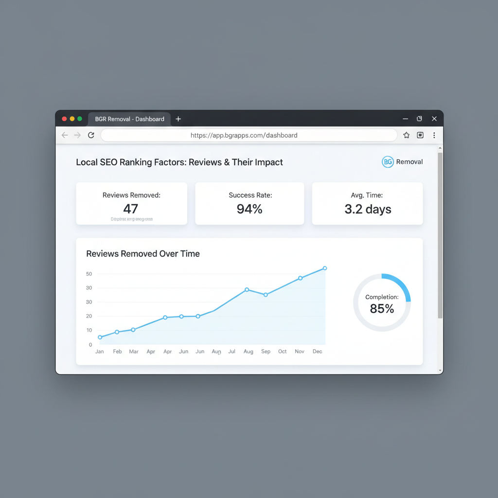 Dashboard showing review removal results and success metrics - Local SEO Ranking Factors: Reviews & Their Impact