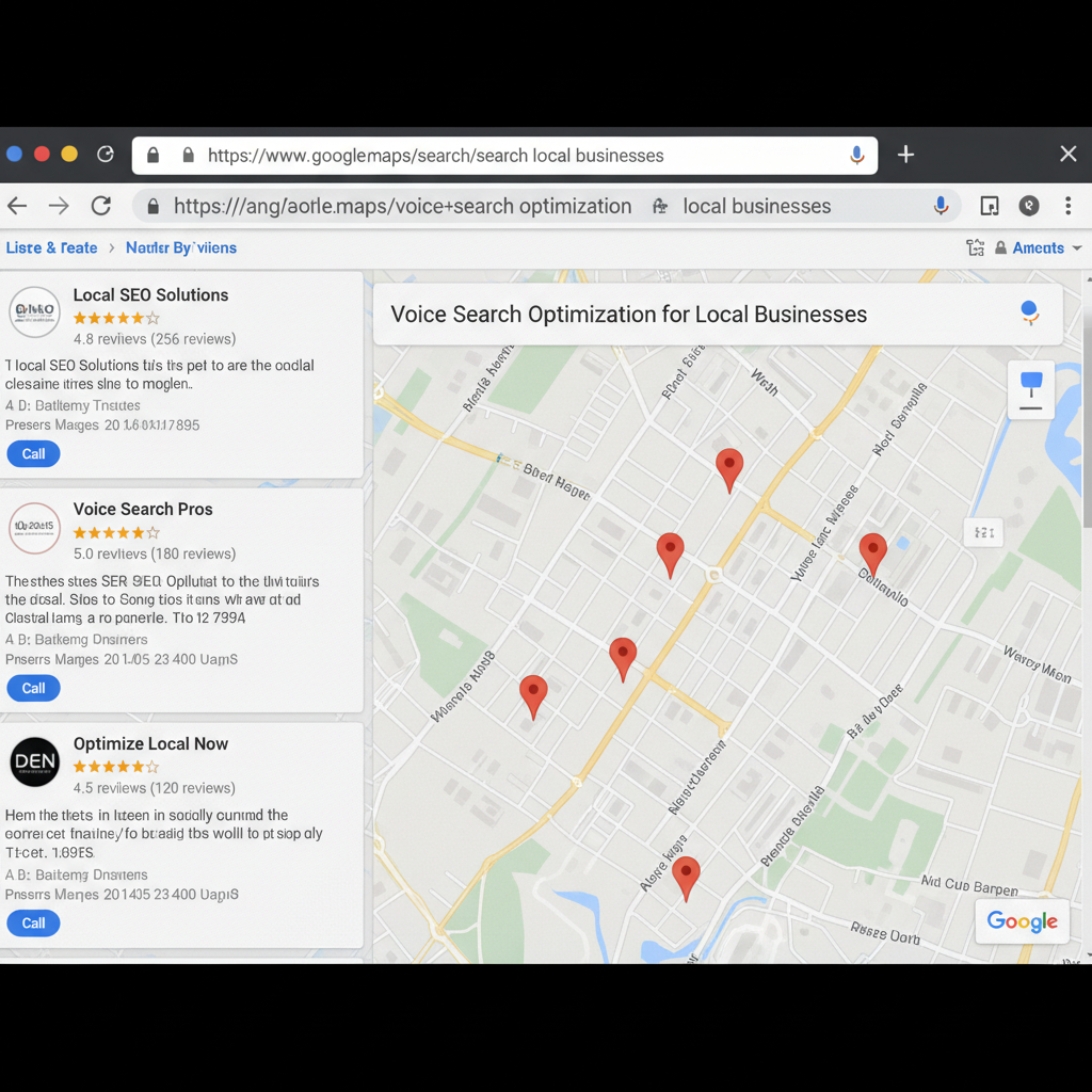 Google Maps search results showing local business ratings - Voice Search Optimization for Local Businesses