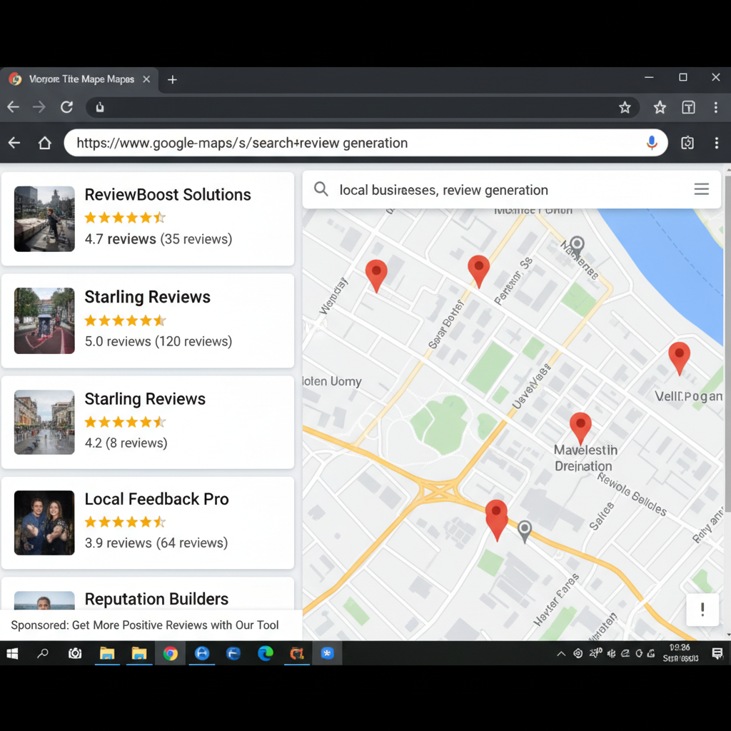 Google Maps search results showing local business ratings - Google Review Generation: Get More Positive Reviews
