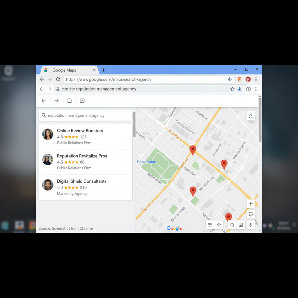 Google Maps search results showing local business ratings - how to stop negative google reviews