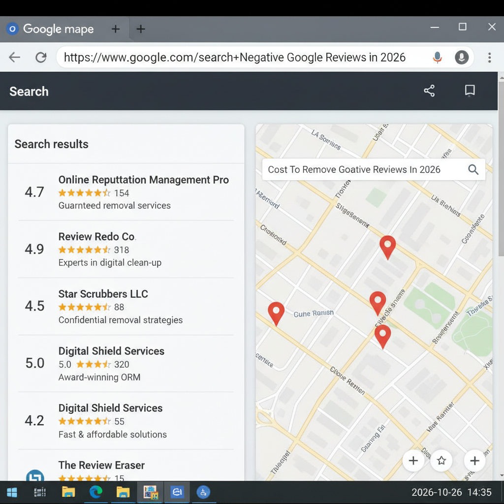 Google Maps search results showing local business ratings - Cost To Remove Negative Google Reviews In 2026