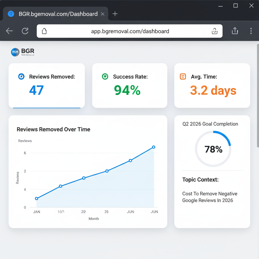 Dashboard showing review removal results and success metrics - Cost To Remove Negative Google Reviews In 2026
