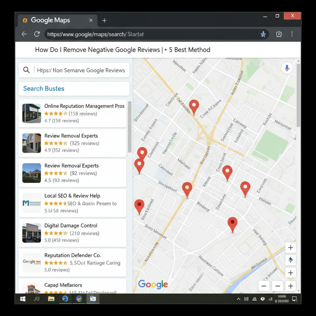 Google Maps search results showing local business ratings - How Do I Remove Negative Google Reviews | 5 Best Method
