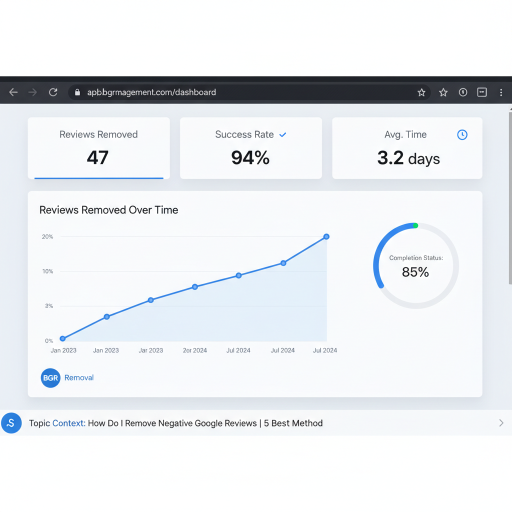 Dashboard showing review removal results and success metrics - How Do I Remove Negative Google Reviews | 5 Best Method