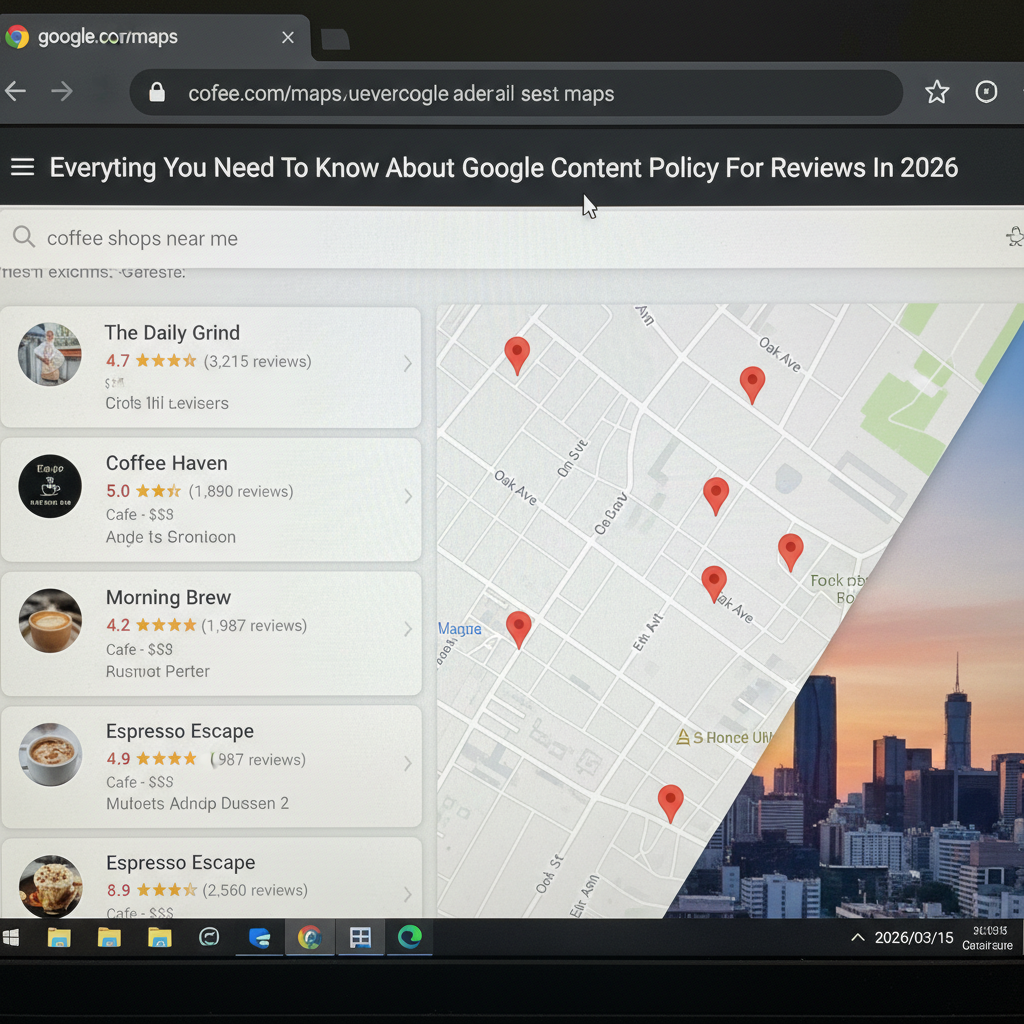 Google Maps search results showing local business ratings - Everyting You Need To Know About Google Content Policy For Reviews In 2026