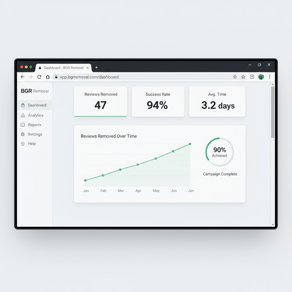 Dashboard showing review removal results and success metrics - How To Reply Negative Google Reviews  | 30 Best Examples