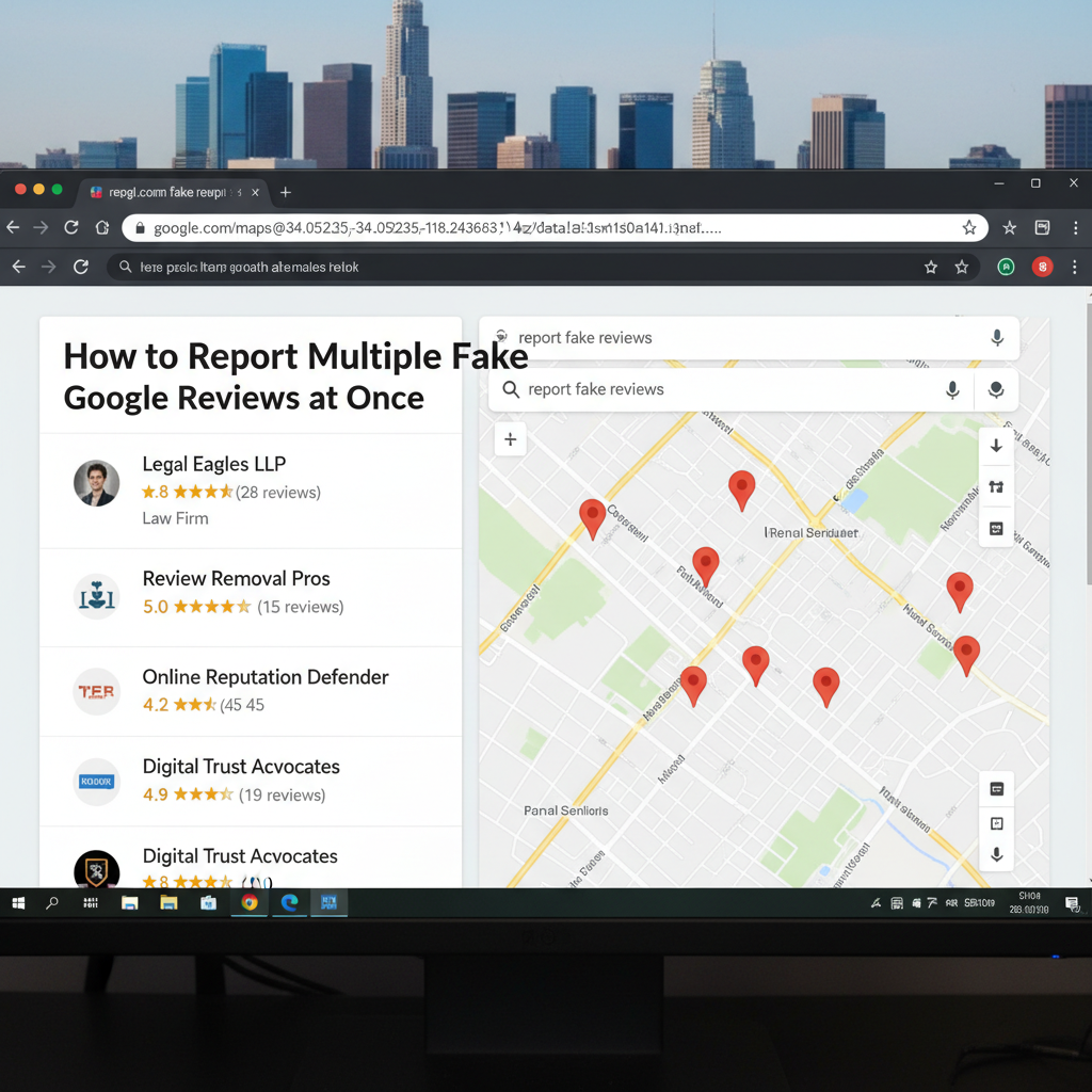 Google Maps search results showing local business ratings - How to Report Multiple Fake Google Reviews at Once