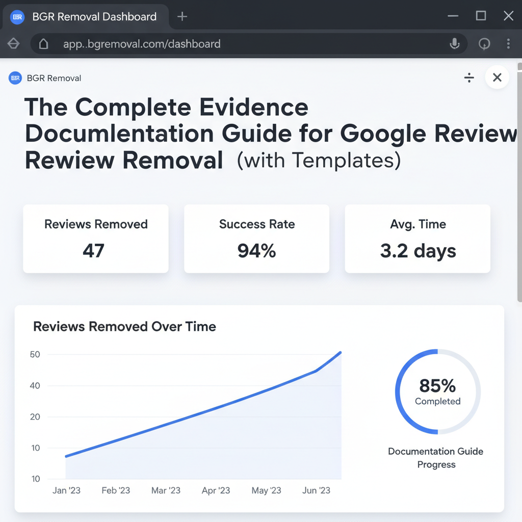 Dashboard showing review removal results and success metrics - The Complete Evidence Documentation Guide for Google Review Removal (with Templates)